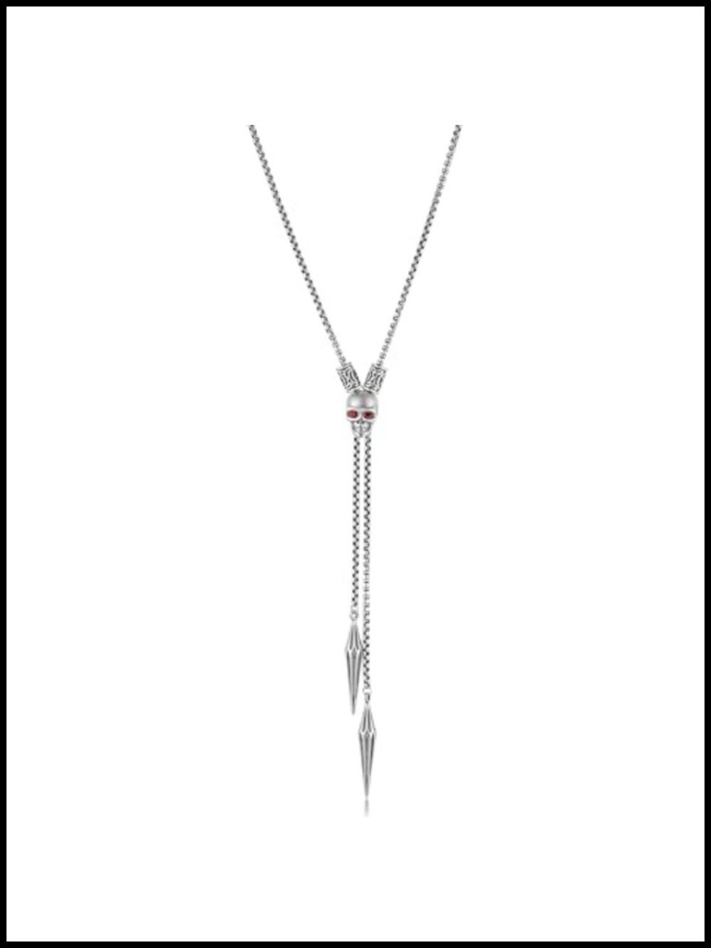 Vintage Gothic Punk Stainless Steel Necklace Witcher Wolf Head Skull Spider